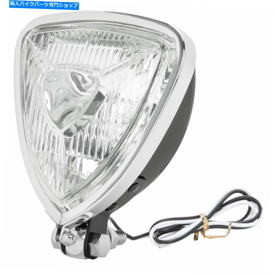 クロームパーツ エミゴアリススタイル三角ヘッドライト - クロムベゼル付きブラック EMGO Aris Style Triangular Headlight - Black with Chrome Bezel【並行輸入品】