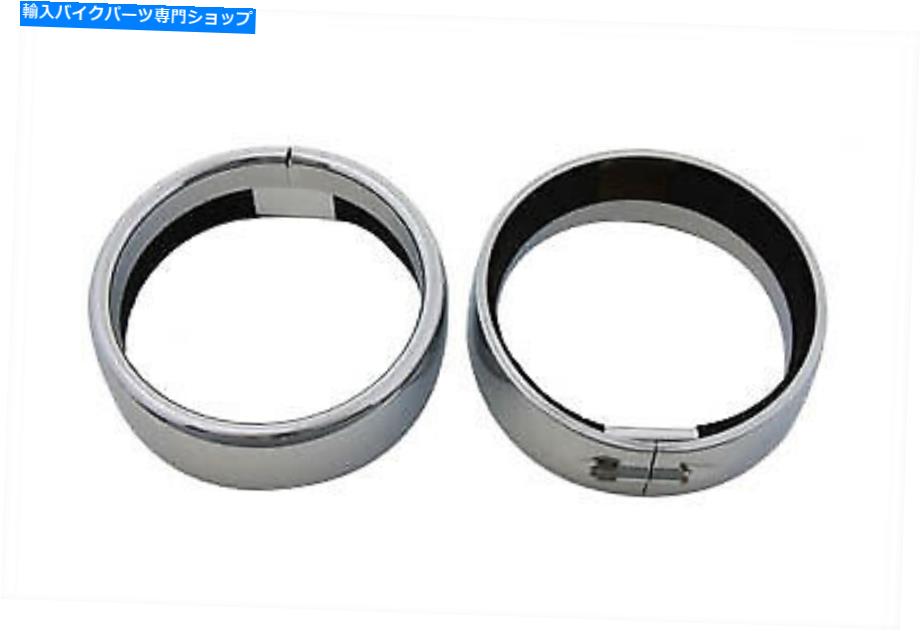 クロームパーツ スポットランプクロームフレンチリングセットハーレーダビッドソンフィット Spotlamp Chrome Frenched Trim Ring Set fits Harley-Davidson【並行輸入品】 28,965円