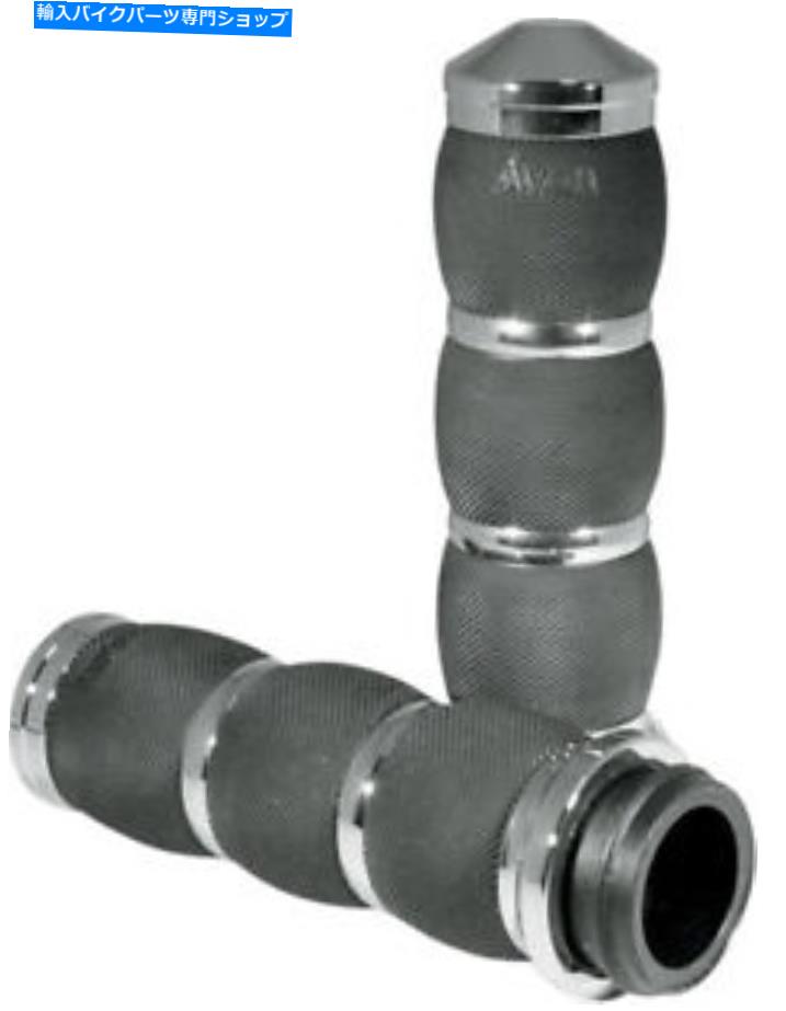 クロームパーツ H-Dオートバイ用エイボンエアクッショングリップW /フライバイワイヤスロットル(クロム) AVON Air Cushion Grips for H-D Motorcycles w/Fly-By-Wire Throttle (Chrome)【並行輸入品】