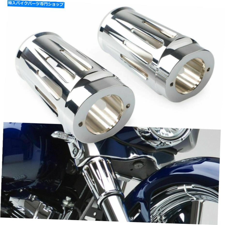 クロームパーツ Harley Electra Road Street Tour Glide用クロムフロントフォークブーツスライダーカバー Chrome Front Fork Boot Slider Cover For Harley Electra Road Street Tour Glide【並行輸入品】