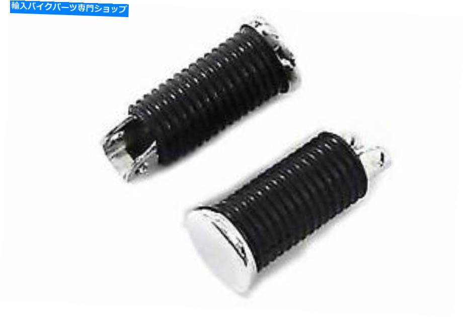 クロームパーツ V-Twinによるハーレーダビッドソンのためのゴム製スタイルのドライバーの足尖部 Rubber Style Driver Footpeg Set for Harley Davidson by V-Twin【並行輸入品】