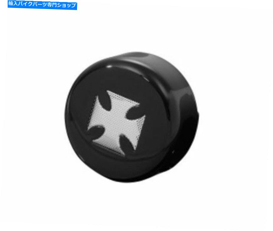 クロームパーツ ブラック＆クロムマルタアイアンゴシッククロスホーンカバー用ハーレーダビッドソン Black & Chrome Maltese Iron Gothic Cross Horn Cover for Harley-Davidson【並行輸入品】