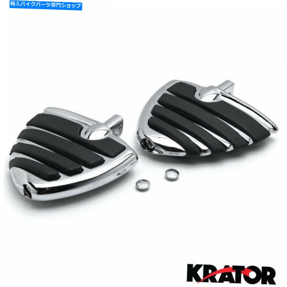 クロームパーツ Harley-Davidson Dyna男性ペグマウントのためのクロムオートバイの翼の足のペグが休む Chrome Motorcycle Wing Foot Pegs Rests For Harley-Davidson Dyna Male Peg Mount【並行輸入品】