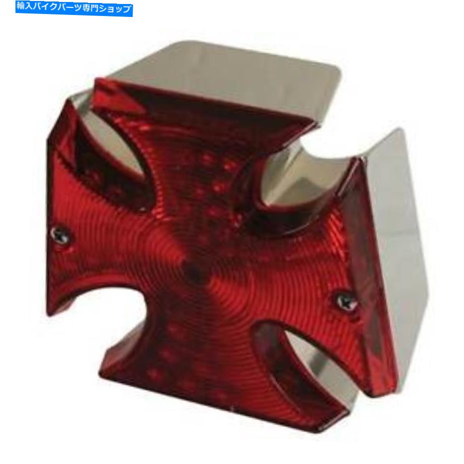 クロームパーツ Ultima Chromeメッキダイキャスト12Vマルタ形のTaillight W / LED照明 Ultima Chrome Plated Die Cast 12V Maltese Shaped Taillight w/ LED Illumination【並行輸入品】