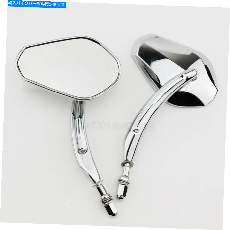 クロームパーツ ハーレーダビッドソンスーパーグライドロードキング用オートバイクロームリアビューミラー Motorcycle Chrome Rear View Mirrors For Harley Davidson Super Glide Road King【並行輸入品】
