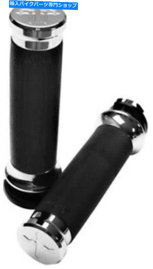 クロームパーツ Carl Broouhardデザインクロススタイルグリップクローム＃CR-INS-C Carl Brouhard Designs Cross Style Grips Chrome #CR-INS-C【並行輸入品】