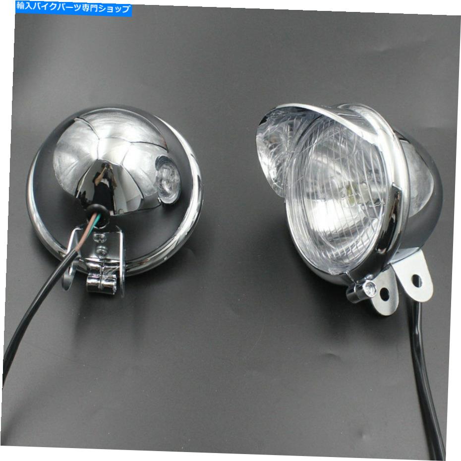 クロームパーツ ターンシグナルマウントブラケットクランプカスタムを持つオートバイ通過スポットフォグランプ Motorcycle Passing Spot Fog Lamp With Turn Signal Mount Bracket Clamp Custom【並行輸入品】