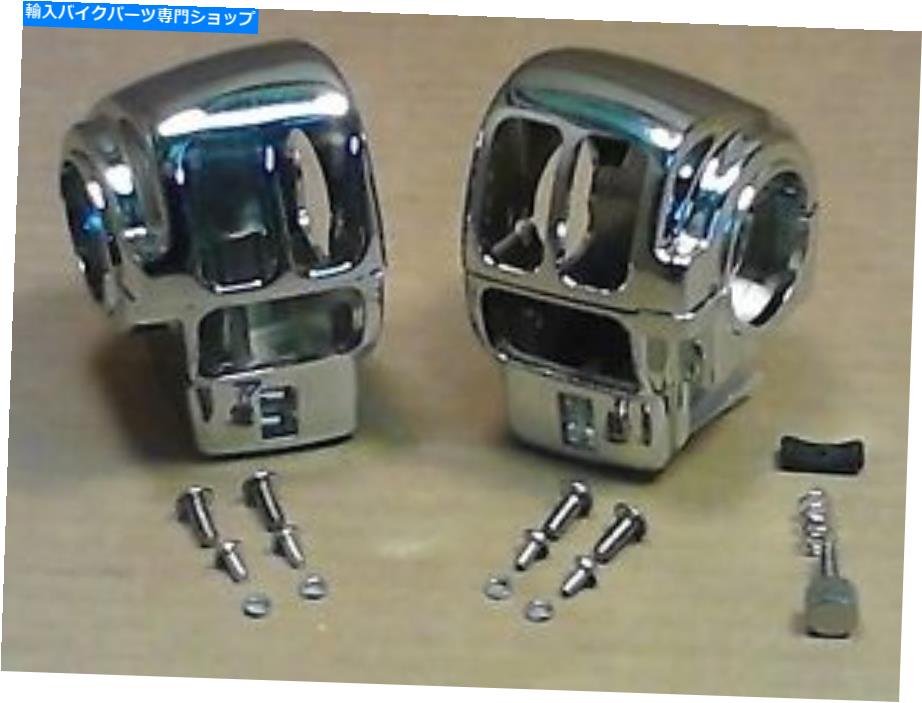クロームパーツ クロームハンドルバースイッチハウジングフィットハーレーツーリング96-06 W / Raido Chrome Handlebar Switch Housings fit Harley Touring 96-06 w/Raido【並行輸入品】