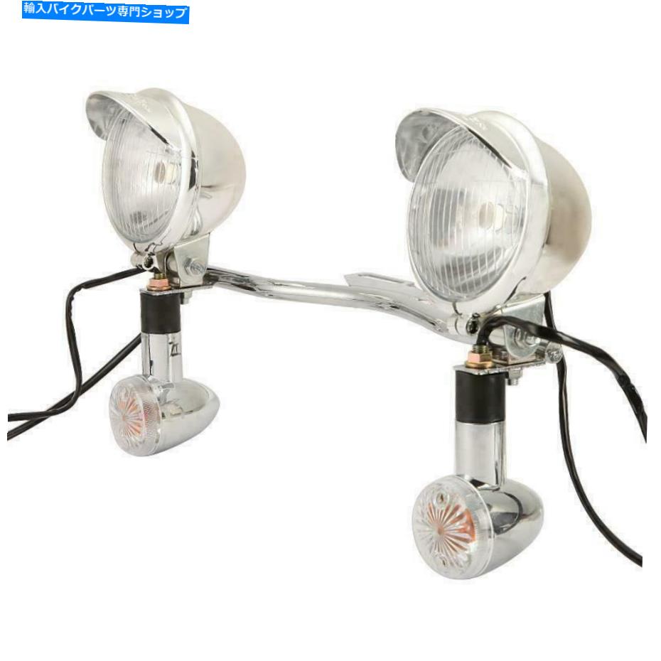 クロームパーツ 通過ターンシグナルライトバーフィットホンダシャドウACE 750 1100 VT1100Cクロム Passing Turn Signals Light Bar Fit for Honda Shadow ACE 750 1100 VT1100C Chrome【並行輸入品】
