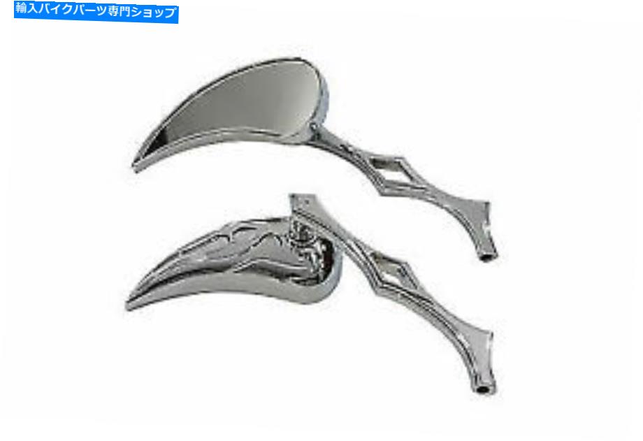 クロームパーツ Harley Davidsonによるクロームビレット涙液滴ミラーセットV-Twin Chrome Billet Tear Drop Mirror Set for Harley Davidson by V-Twin【並行輸入品】