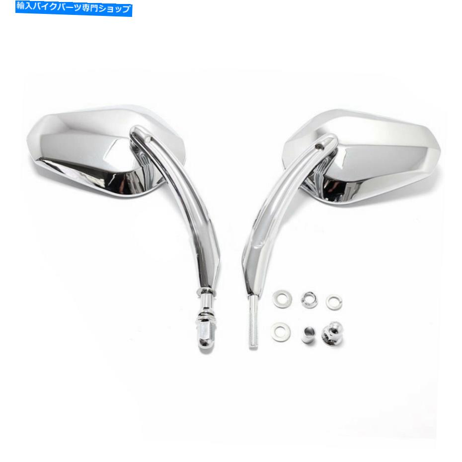 クロームパーツ Cruiser Touring Chopper SporterのためのChrome Diamond Rewive Mirrorsオートバイ Chrome Diamond Rearview Mirrors Motorcycle For Cruiser Touring Chopper Sportster【並行輸入品】