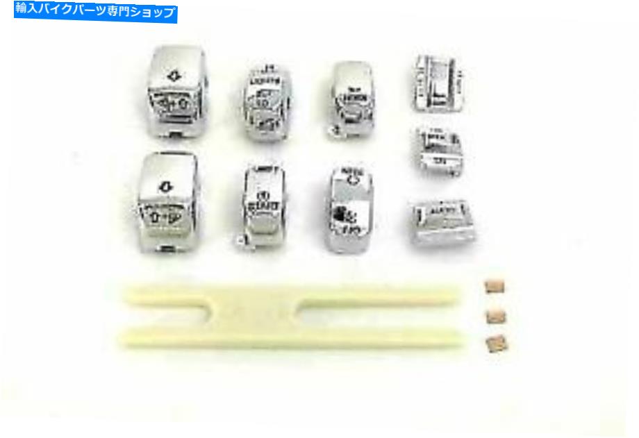 クロームパーツ Harley DavidsonによるクロームスイッチカバーセットV-Twin Chrome Switch Cover Set for Harley Davidson by V-Twin【並行輸入品】