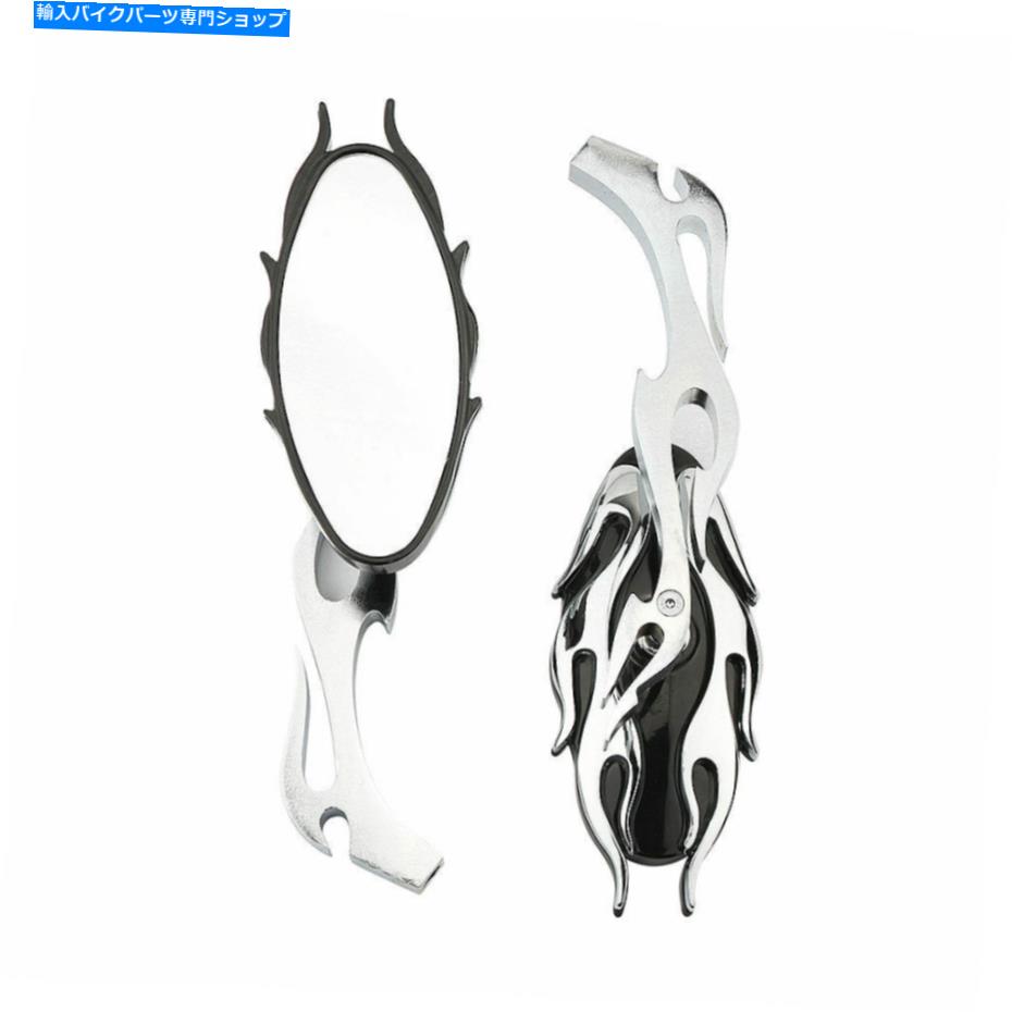 クロームパーツ Honda Shadow VT600 VT700 VT1100 VT1100 VT1100用クロムフレームリアビューミラー Chrome Flame Rear View Mirrors for Honda Shadow VT600 VT700 VT750 VT1100 VT1300【並行輸入品】