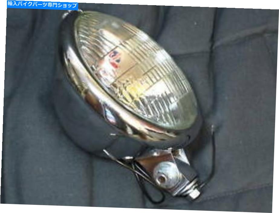 クロームパーツ ベイツスタイルのヘッドライト完全なビンテージクロームボトムマウントハロゲンガラス電球 Bates style headlight complete vintage chrome bottom mount Halogen glass bulb【並行輸入品】