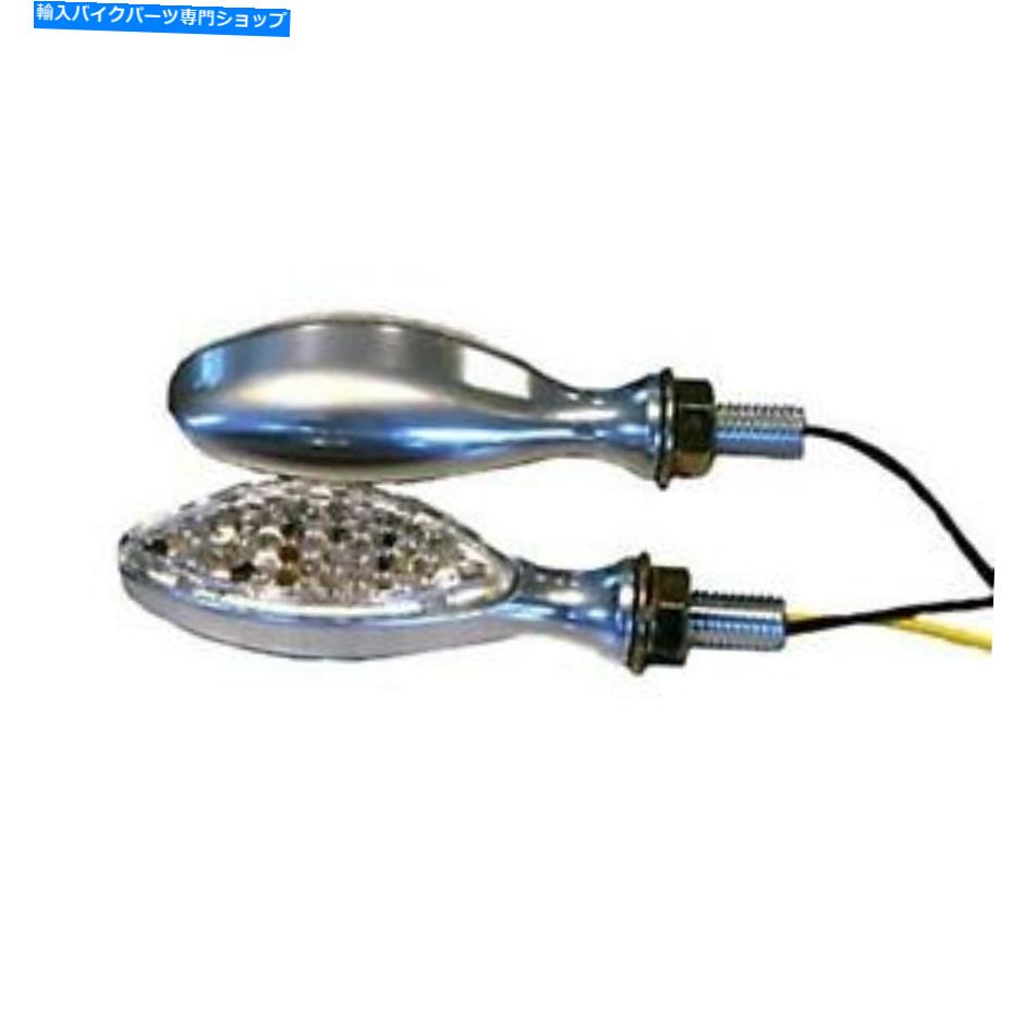 クロームパーツ k s LED超ミニマーカーライト、楕円形、ブラッシングクロム（15 LED）25-8913 K S LED ULTRA MINI-MARKER LIGHTS, OVAL, BRUSHED CHROME (15 LEDS) 25-8913【並行輸入品】