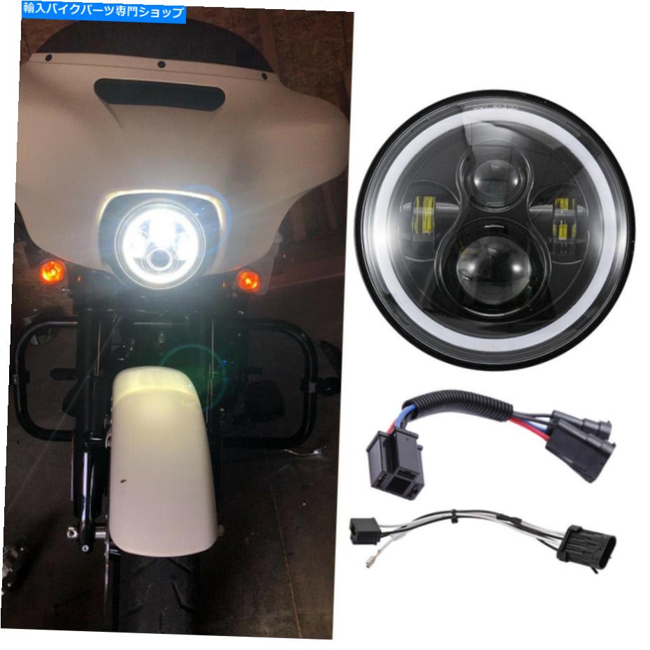 クロームパーツ 7 "プロジェクターLEDヘッドライトハローのハーレーロードキングストリートグライドスペシャルフルフ 7" Projector LED Headlight Halo For Harley Road King Street Glide Special FLHXS【並行輸入品】｜Us Custom Parts Shop USDM