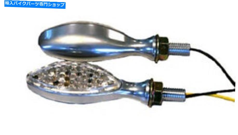 クロームパーツ LEDウルトラミニマーカーライト、楕円形、ブラッシングクロム（15 LED） LED ULTRA MINI-MARKER LIGHTS, OVAL, BRUSHED CHROME (15 LEDS)【並行輸入品】