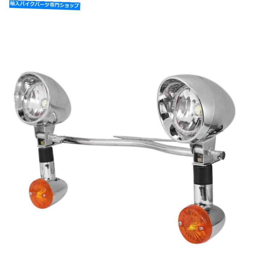 クロームパーツ Chromeオートバイ通過ターンシグナルスポットライトバーカスタムチョッパー Chrome Motorcycle Passing Turn Signals Spot Light Bar For Harley Custom Choppers【並行輸入品】