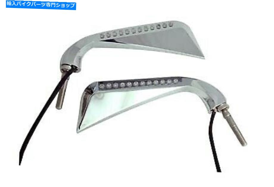 クロームパーツ クロム邪眼LEDミラーセットハーレー - ダビッドソンフィット Chrome Evil Eye LED Mirror Set fits Harley-Davidson【並行輸入品】