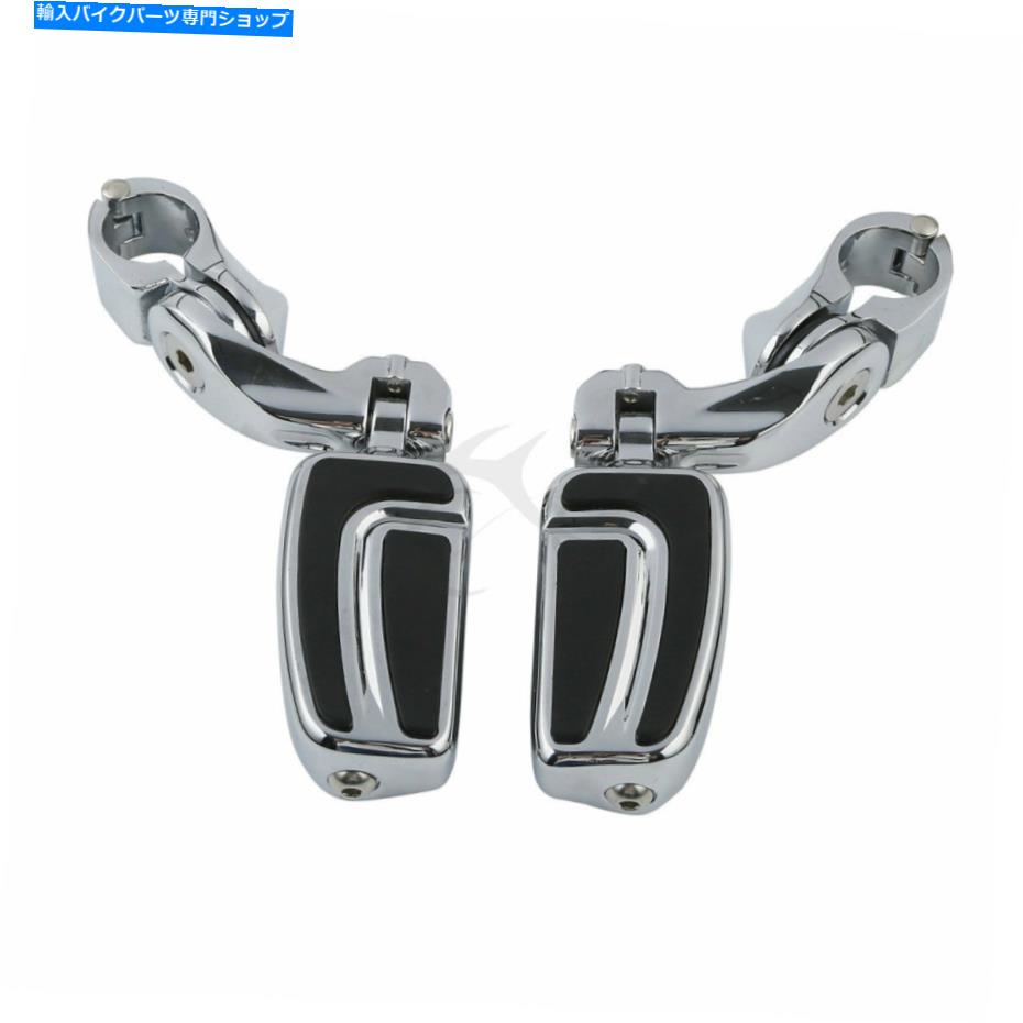 クロームパーツ エアフロークロムフットペグハイウェイバーフットペグショートアングルハーレーツーリングフル Airflow Chrome Footpeg Highway Bar Foot Peg Short Angled For Harley Touring FLHT【並行輸入品】