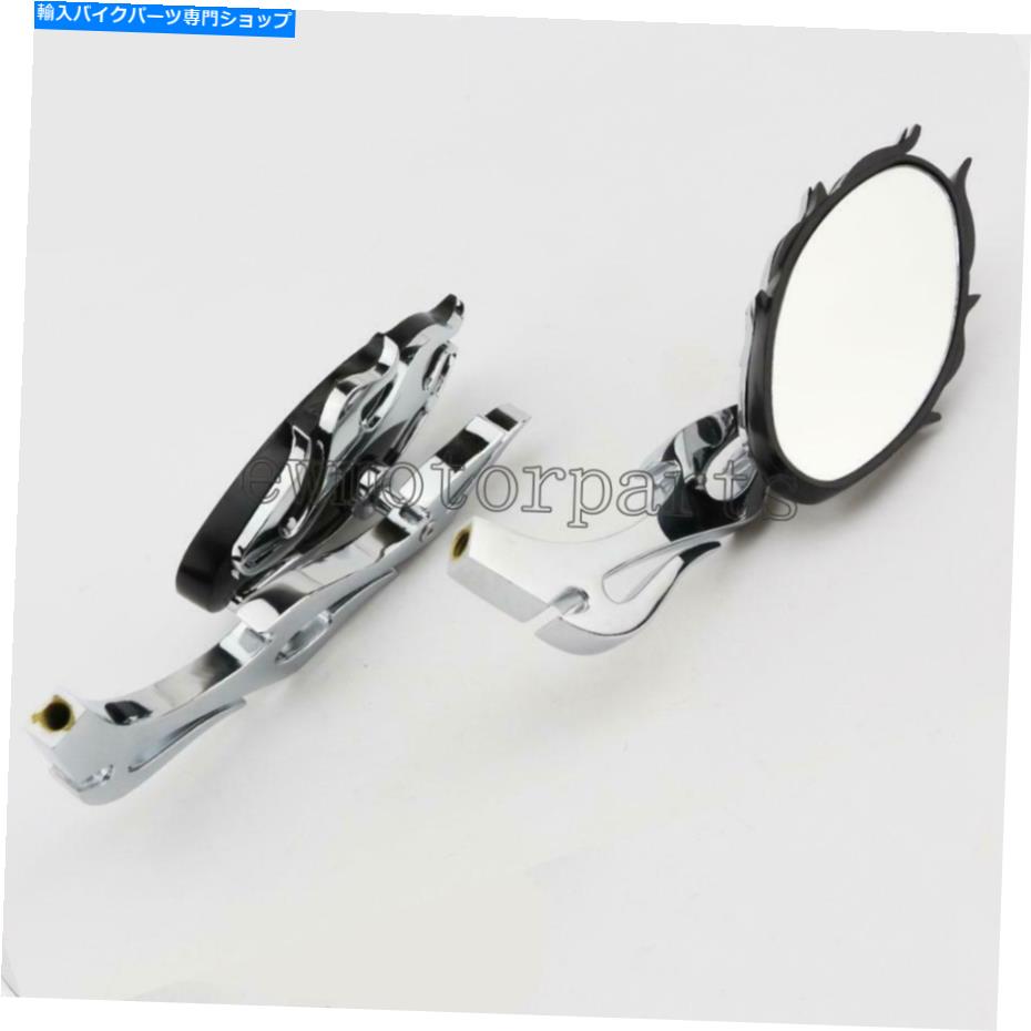 クロームパーツ Harley Road Glide Street Glide Flhxツーリングのためのクロムフレームリアビューミラー Chrome Flame Rear View Mirrors For Harley Road Glide Street Glide FLHX Touring【並行輸入品】