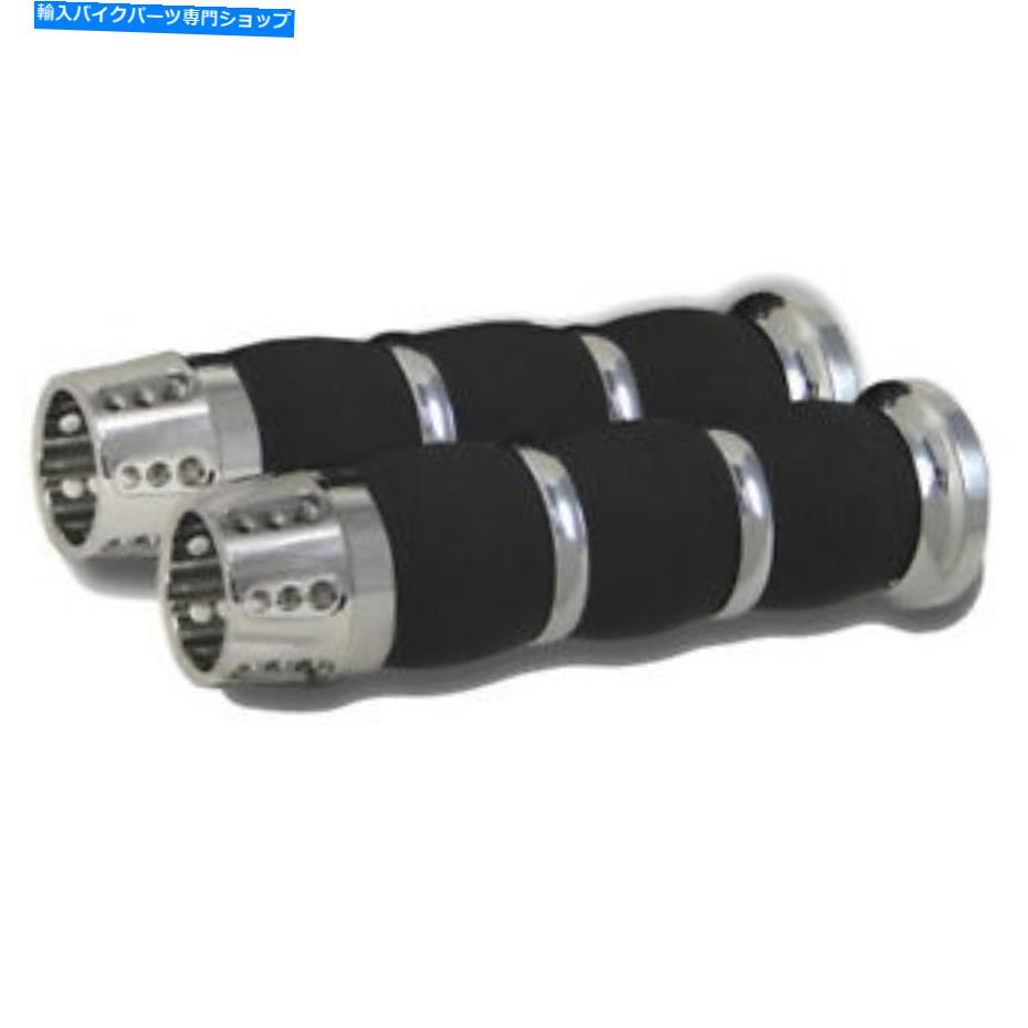 クロームパーツ 1996年及びアップハーレーダビッドソンのためのRC部品Gatlin Chromeエアクッショングリップ RC Components Gatlin Chrome Air Cushioned Grips for 1996 & Up Harley-Davidson【並行輸入品】