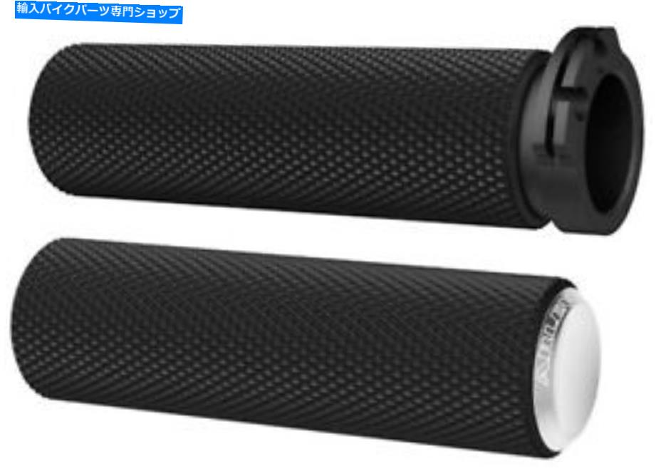 クロームパーツ Arlen Ness 07-324フュージョンシリーズグリップ - 刻み目 - クロム Arlen Ness 07-324 Fusion Series Grips - Knurled - Chrome【並行輸入品】