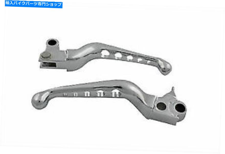 クロームパーツ Harley DavidsonがV-TwinによるChromeドリルハンドレバーセット Chrome Drilled Hand Lever Set for Harley Davidson by V-Twin【並行輸入品】