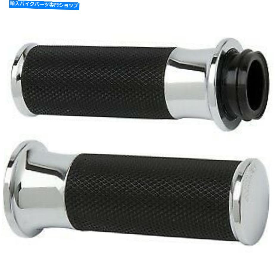 クロームパーツ Arlen Ness 07-320 Harley Cable Opスロットルのためのクロム融合の滑らかな手のグリップ Arlen Ness 07-320 Chrome Fusion Smooth Hand Grips for Harley Cable Op Throttle【並行輸入品】