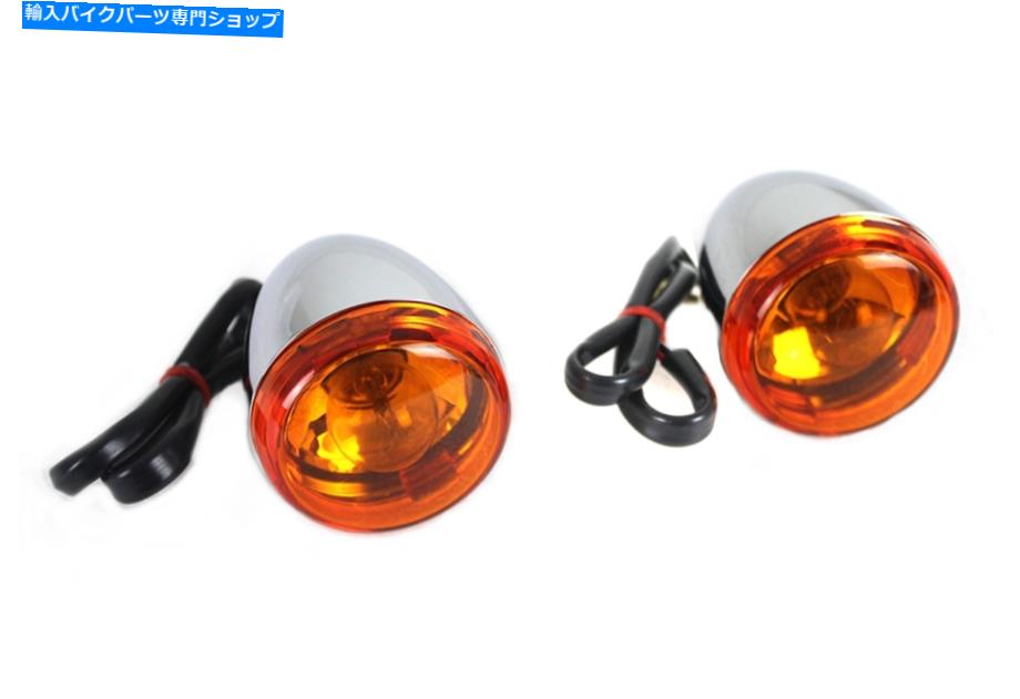 クロームパーツ Harley Susfail用のクロム魚雷スタイルリアターン信号セット Chrome Torpedo Style Rear Turn Signal Set for Harley Softail【並行輸入品】