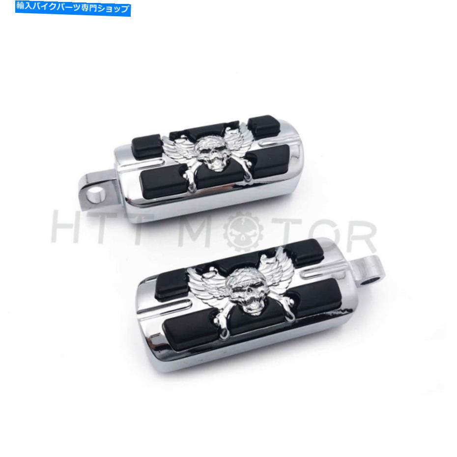 クロームパーツ Chrome Wing Zombieの頭蓋骨男性マウントフットレストFootpegs for Harley Suftail Dyna Chrome Wing Zombie Skull Male Mount Footrests Footpegs For Harley Softail Dyna【並行輸入品】