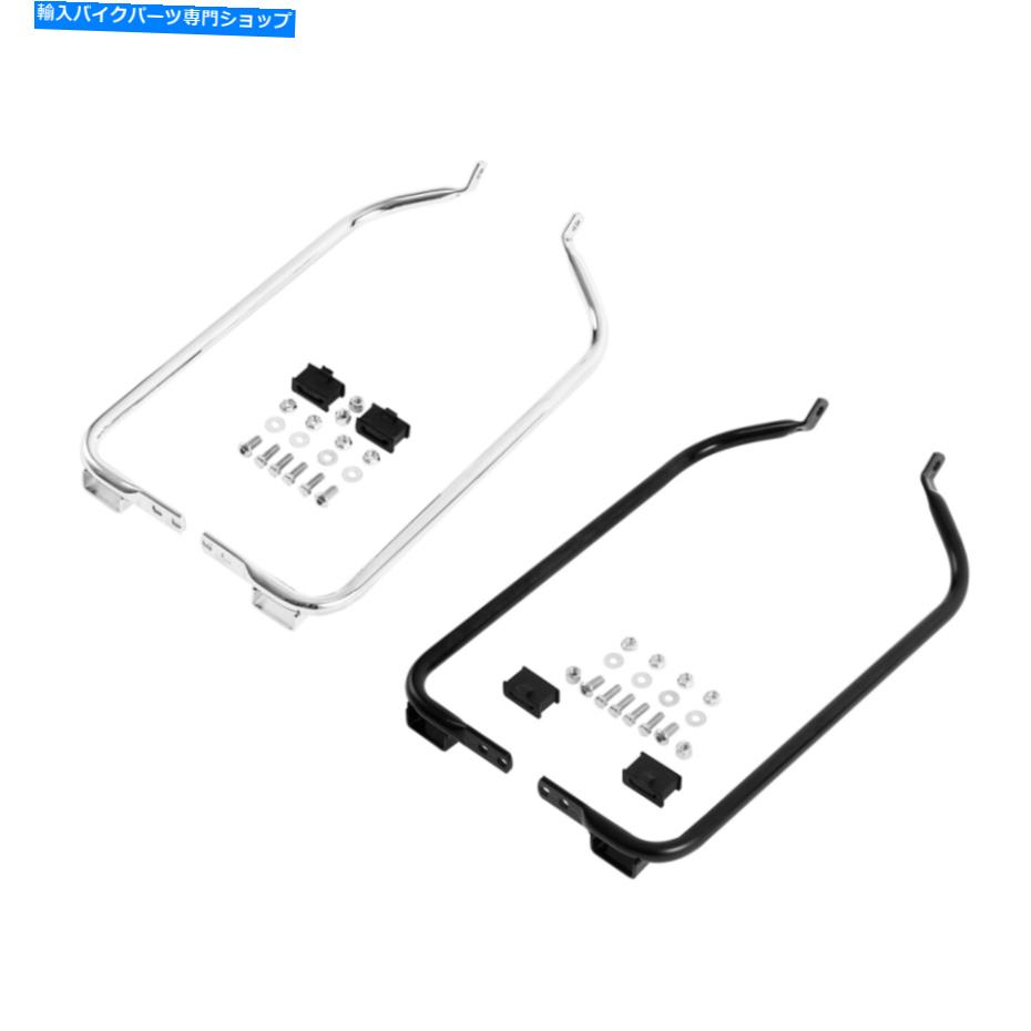 クロームパーツ ブラック/クロムサドルバッグサポートブラケットキットHarley Electra Glide 97-08 Black/Chrome Saddlebag Support Brackets Kits Fit For Harley Electra Glide 97-08【並行輸入品】