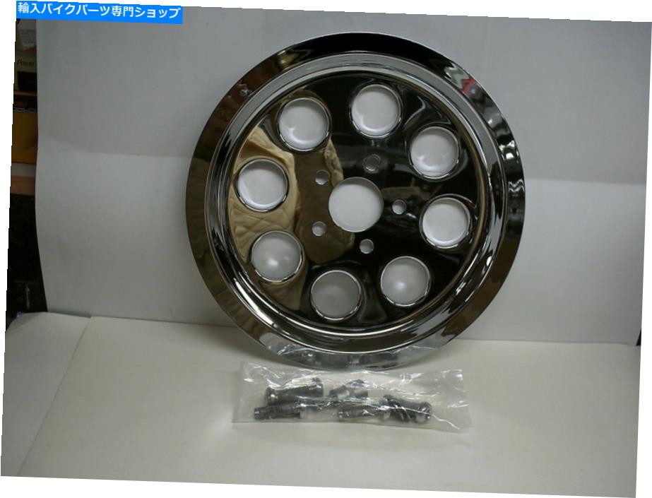 クロームパーツ Poole Cycle Partsスチールプーリカバー - 新しいChrome - フィット1980-99 HDビッグツイン Poole Cycle Parts Steel Pulley Cover--NEW CHROME--Fits 1980-99 HD Big Twins【並行輸入品】