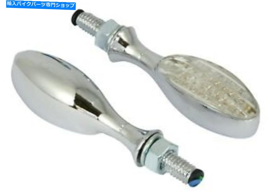 クロームパーツ LEDマイクロオーバルインジケータクロムEマーク付きのペア PAIR OF LED MICRO OVAL INDICATORS CHROME E-MARKED【並行輸入品】