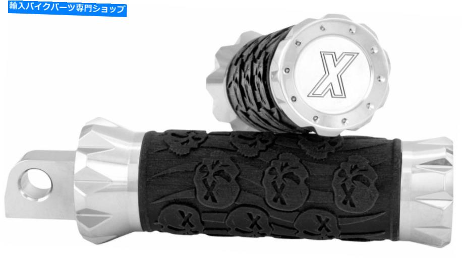 クロームパーツ XTREME MACHINEVカットクロムスカルフットペグハーレーソフトスポーツスポーツスターダイナ Xtreme MachineV Cut Chrome Skull Footpegs Harley Softail Highway Sportster Dyna【並行輸入品】