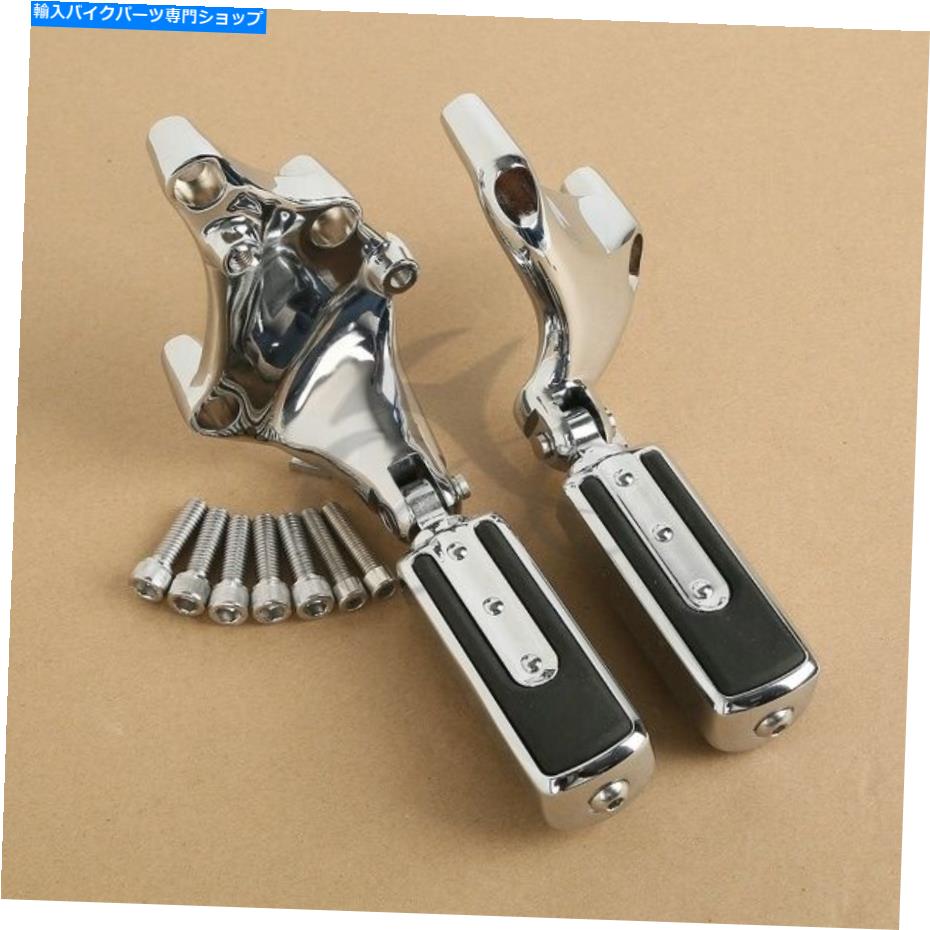 クロームパーツ ハーレーXL883 1200 Sportster 14-17用クロムスキッドプルーフフットペグ＆マウントブラケット Chrome Skid-Proof Footpegs& Mount Brackets for Harley XL883 1200 Sportster 14-17【並行輸入品】