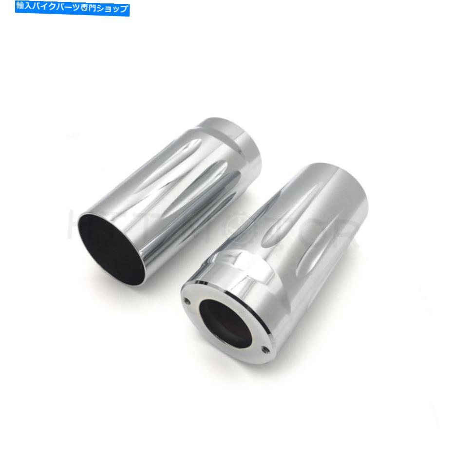 クロームパーツ Harley 86-13 FLH / FLHR用クロムの深くカット上のフォークブーツスライダーカバー Chrome Deeply Cut Upper Fork Boot Slider Covers for Harley 86-13 FLH/FLHR【並行輸入品】