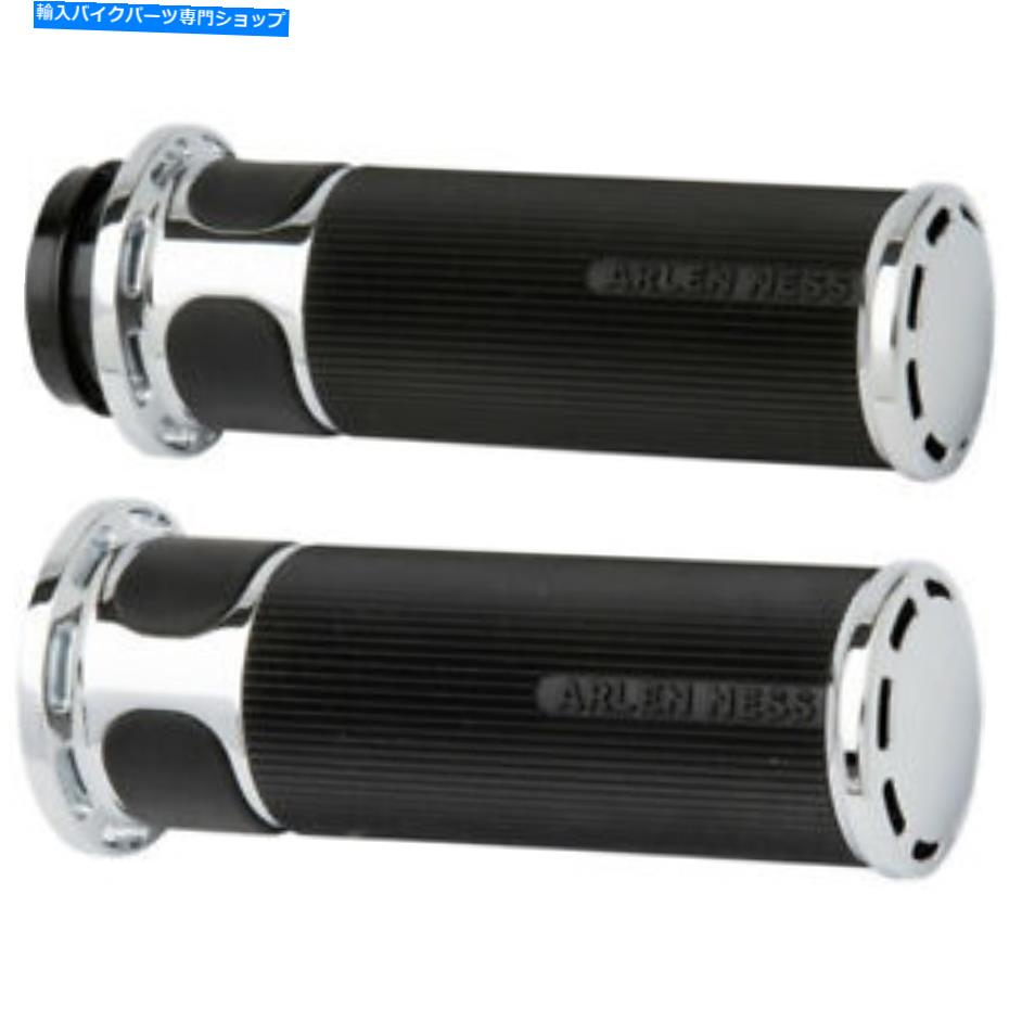 クロームパーツ 2008-2018ハーリースロットルバイワイヤーのためのArlen Ness Chromeスロットトラックフュージョングリップ Arlen Ness Chrome Slot Track Fusion Grips for 2008-2018 Harley Throttle-By-Wire【並行輸入品】