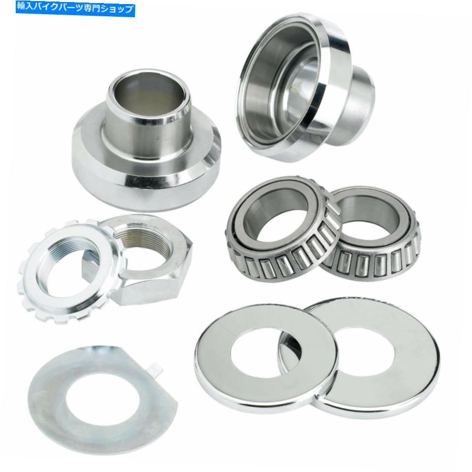 クロームパーツ ハーレー - ダビッドソンビッグ双子のためのクロムフォークネックカップキット Chrome Fork Neck Cup Kit for Harley-Davidson Big Twins【並行輸入品】