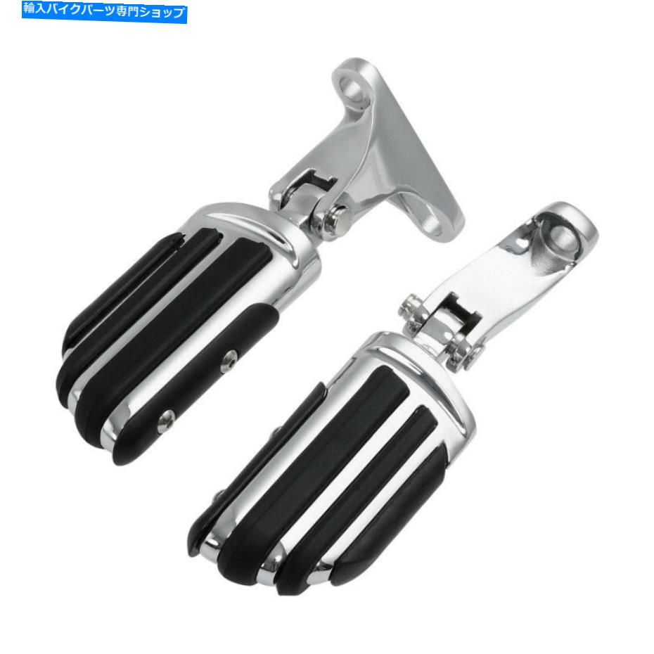 クロームパーツ ハーレーツーリングロードキング1993-2021のためのクロームリア旅客足山のマウントフィット Chrome Rear Passenger Footpeg Mount Fit For Harley Touring Road King 1993-2021【並行輸入品】