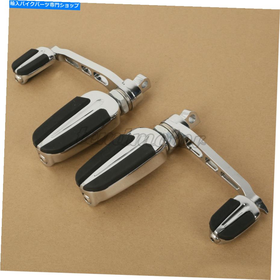 クロームパーツ Harley HD Dyn??a Softail Sportsterのための新しいChrome SlipStreamフットペグ＆ヒールレスト New Chrome Slipstream Foot Pegs &Heel Rest For Harley HD Dyna Softail Sportster【並行輸入品】