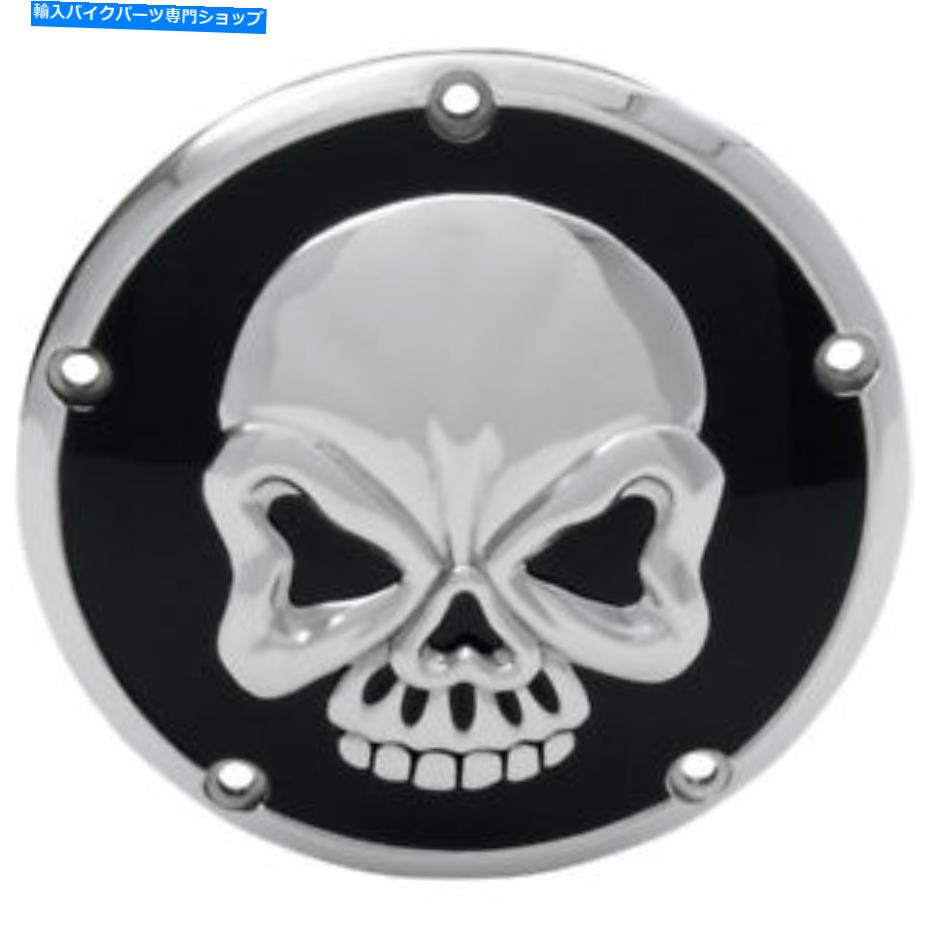 クロームパーツ 1999年から2018年ハーレービッグ双子のためのドラッグスペルダービーカバー Drag Specialties Skull Derby Cover for 1999-2018 Harley Big Twins【並行輸入品】