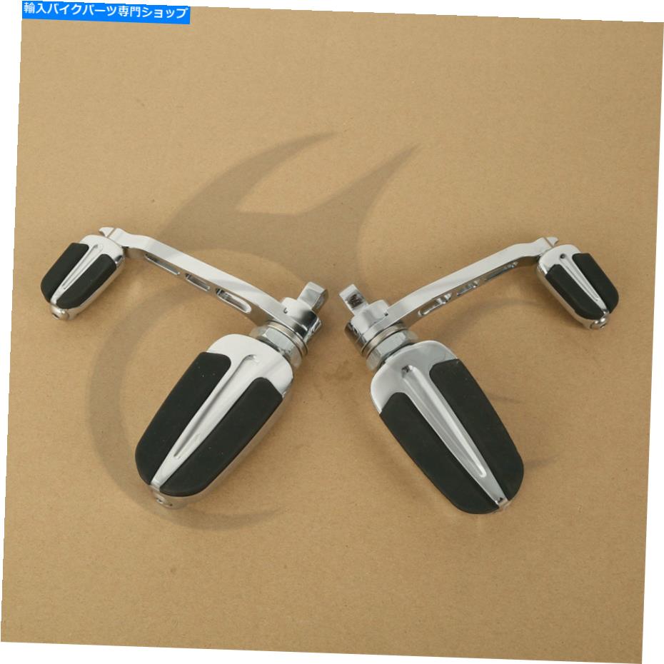 クロームパーツ Chromeスリップストリームフットペグw / Heel Rest Harley Suftail Dyna Sportster XL Chrome Slipstream Foot Pegs W/Heel Rest Fit For Harley Softail Dyna Sportster XL【並行輸入品】