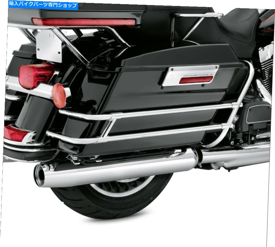 クロームパーツ Harley Touring Flhtcuse 97-08用クロムサドルバッグガードレールブラケット Chrome SaddleBag Guard Rail Bracket For Harley Touring FLHR FLHT FLHTCUSE 97-08【並行輸入品】