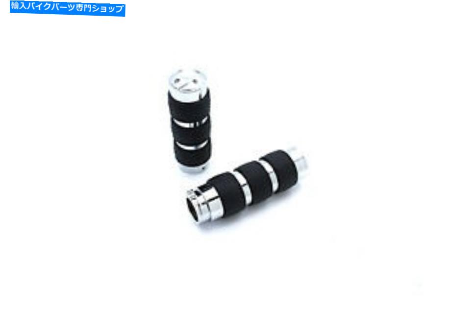 クロームパーツ V-Twin 28-0297 - Chrome Bandedハンドルバーグリップセット V-Twin 28-0297 - Chrome Banded Handlebar Grip Set【並行輸入品】