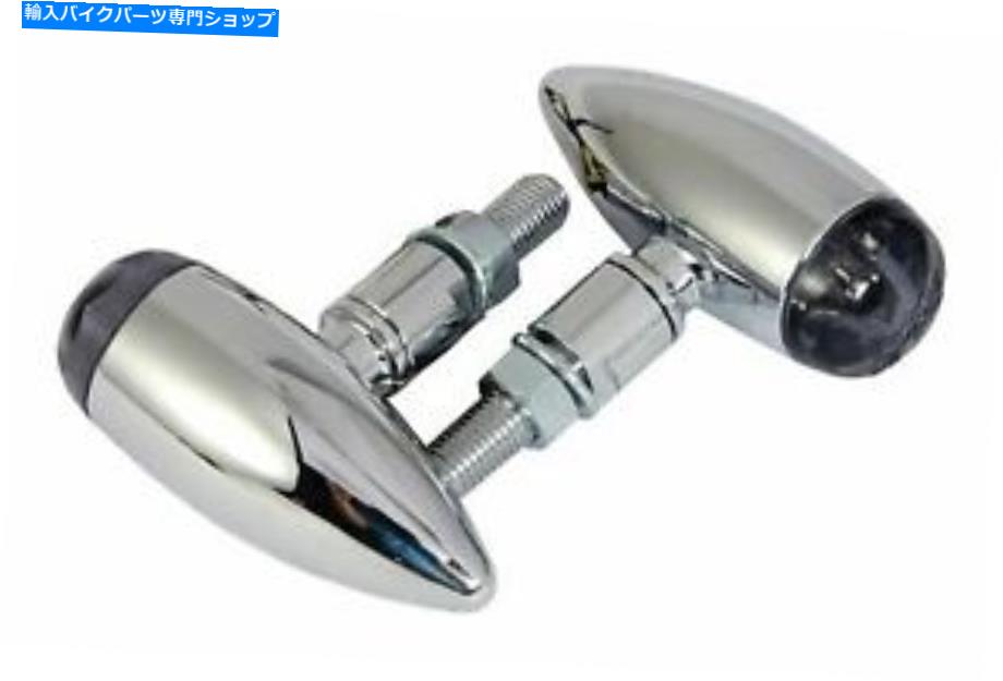 クロームパーツ クロムボディとブラックレンズのスピリットインジケータを導きました Bike It LED Spirit Indicators With Chrome Body And Black Lens【並行輸入品】