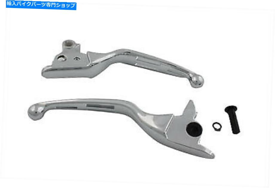 クロームパーツ クロームスロットハンドレバーセットはハーレー - ダビッドソンフィットをフィットします Chrome Slotted Hand Lever Set fits Harley-Davidson【並行輸入品】
