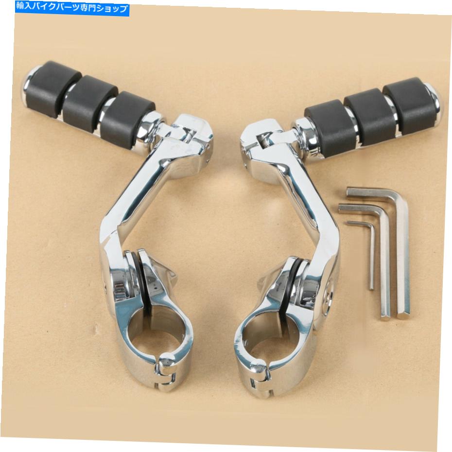クロームパーツ ヤマハハーリー32mmクロムのための360度の長い山の高速道路のフットペグのフットレスト 360 degree Long Mount Highway Footpeg Footrests For Yamaha Harley 32mm Chrome【並行輸入品】