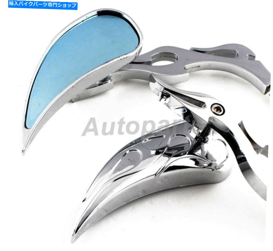 クロームパーツ ハーレーオートバイクルーザーチョッパーのためのChrome Teardropカスタムバックミラー CHROME TEARDROP CUSTOM REARVIEW MIRRORS FOR HARLEY MOTORCYCLE CRUISER CHOPPERS【並行輸入品】