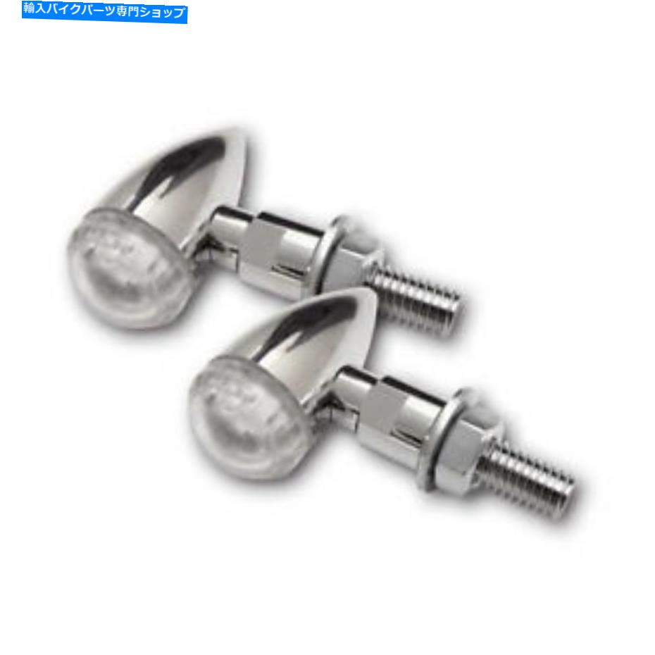 クロームパーツ e認定のハーレーダビッドソンのためのシャフト、LED、LED付きインジケーターPB2クロム Indicator PB2 Chrome, With Shaft, LED, for Harley Davidson With E-Certified【並行輸入品】